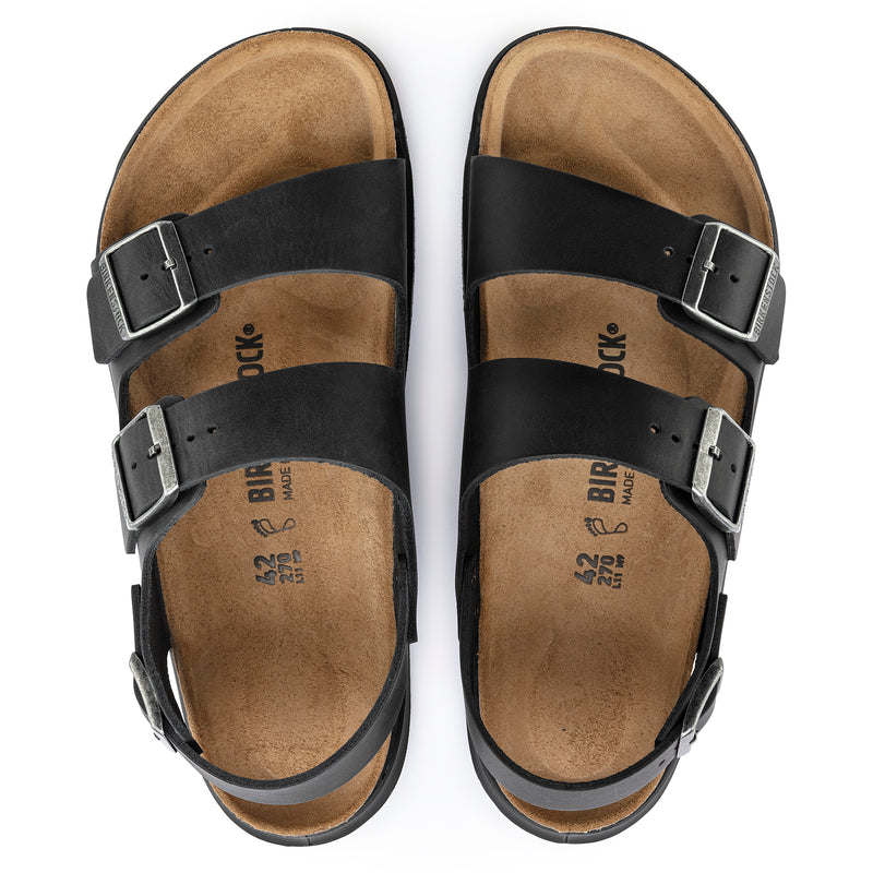 Milano Rugged Men's Black Oiled Leather
