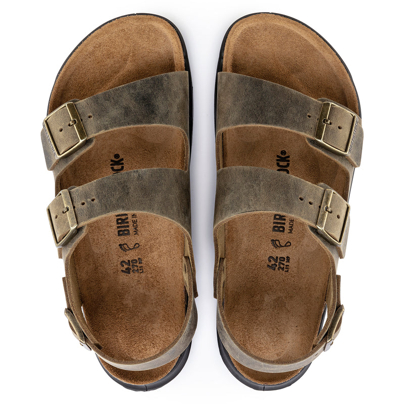 Milano Rugged Men's Khaki Oiled Leather