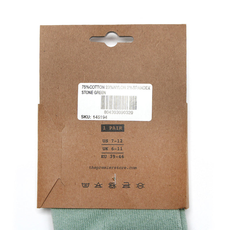 Premier Mini Logo Crew Sock Stone Green