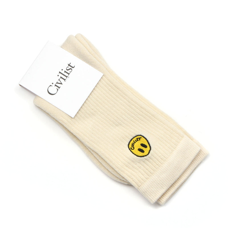 Civilist Mini Smiler Sock Off White