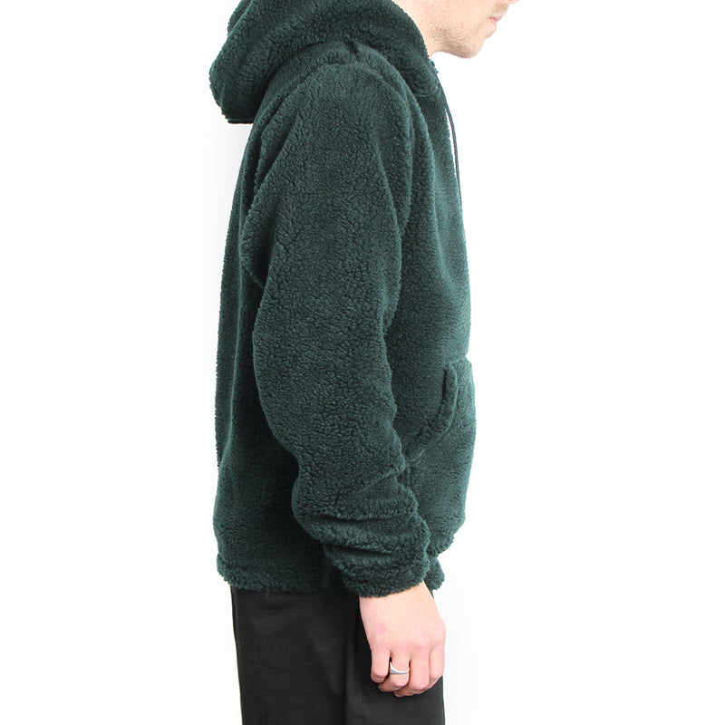 By Parra Mirrored Flag Logo Polar Fleece Hooded Pullover - Pine Green