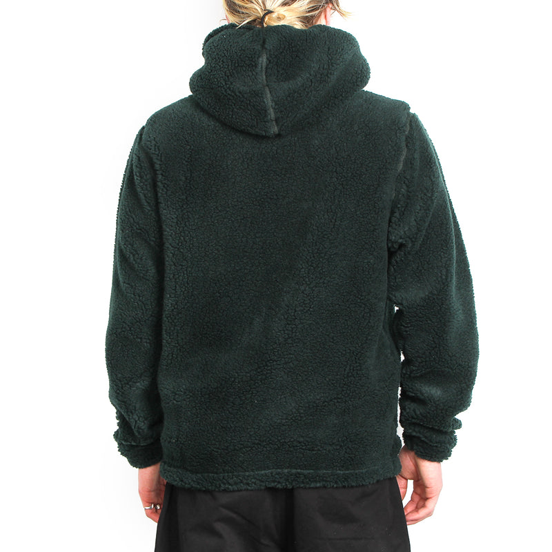 By Parra Mirrored Flag Logo Polar Fleece Hooded Pullover - Pine Green