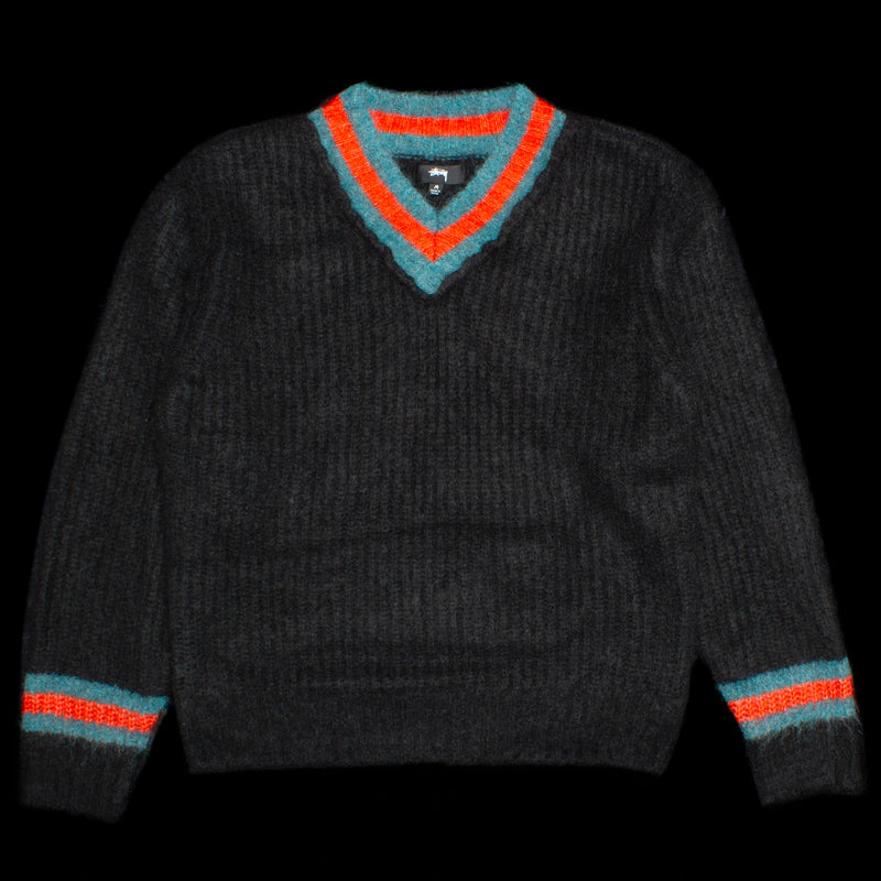 Stussy Mohair Tennis Sweater - Black