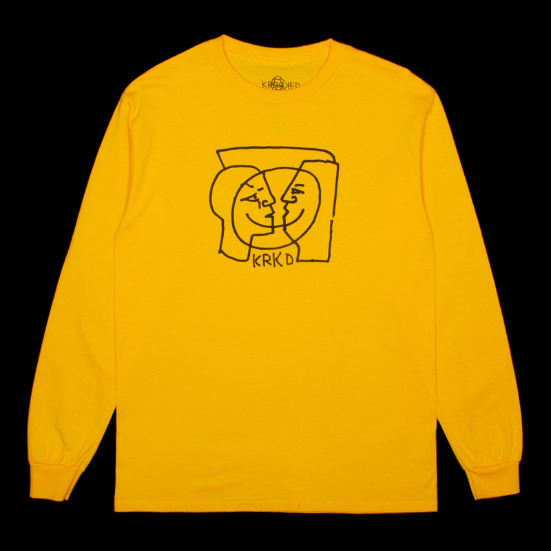 Krooked Moonsmile L/S T-Shirt  Gold / Black