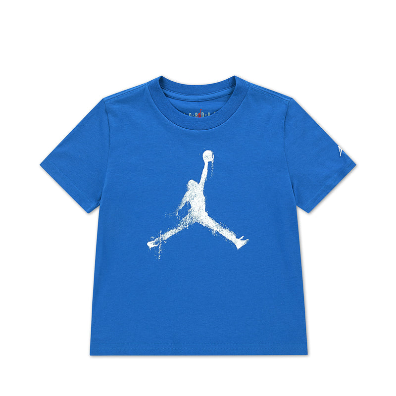 Youth blue Jumpman T-shirt with white Jumpman graphic on front