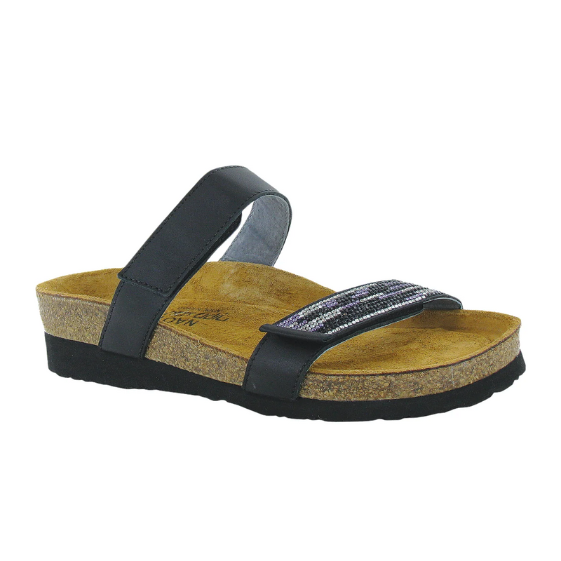 Naot Indiana Slide Sandal (Women) - Jet Black Leather Sandal - Slide - The Heel Shoe Fitters