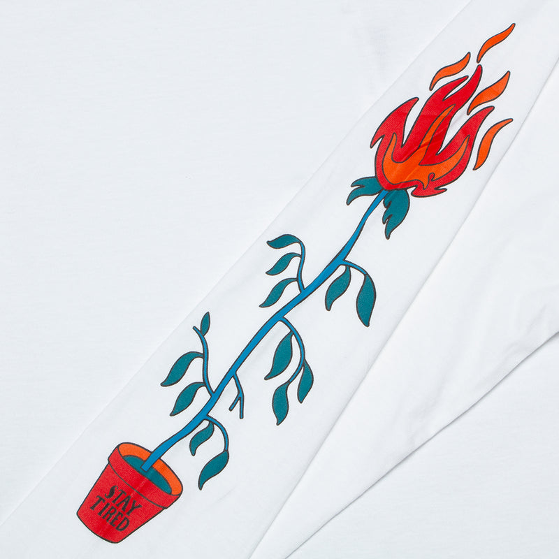 Tired Nothing L/S T-Shirt Color : White