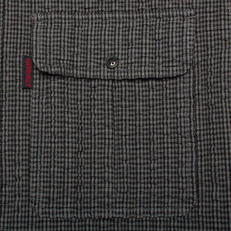 Gramicci O.G. Seersucker Canyon Shirt Style # G3SM-J019 Color : Deep Grey Garment Dyed