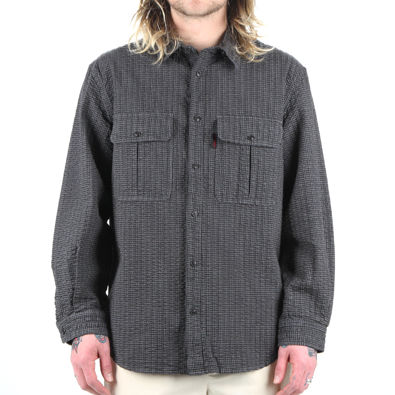 Gramicci O.G. Seersucker Canyon Shirt Style # G3SM-J019 Color : Deep Grey Garment Dyed