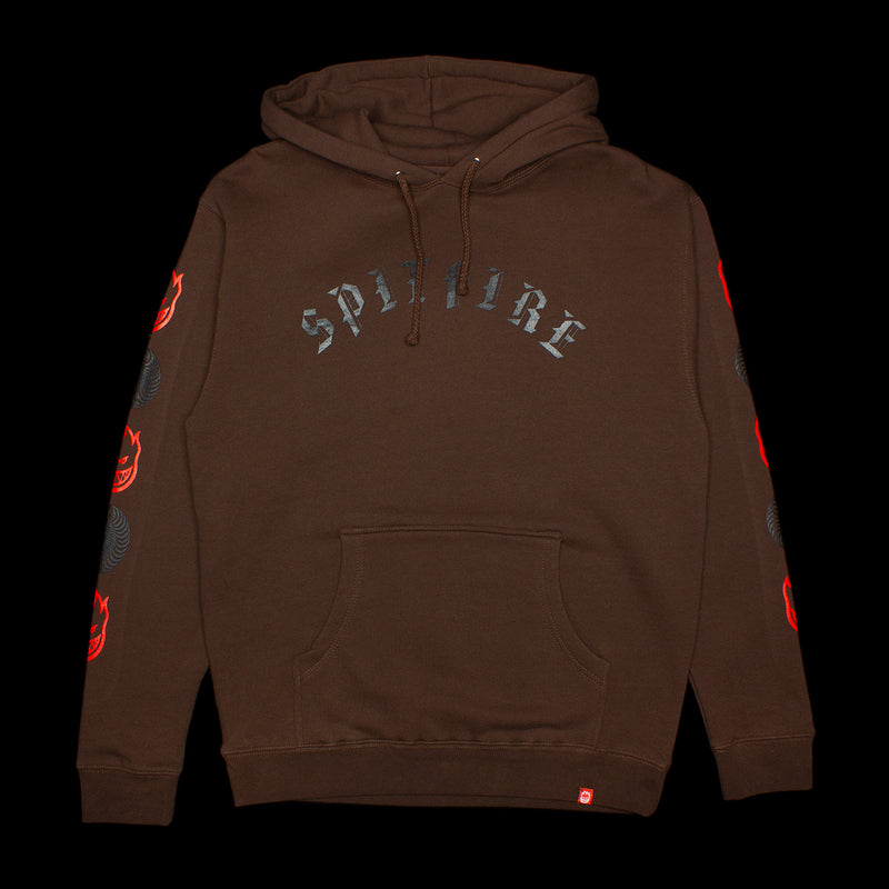 Spitfire Old E Bighead Combo Hoodie Brown / Black / Red