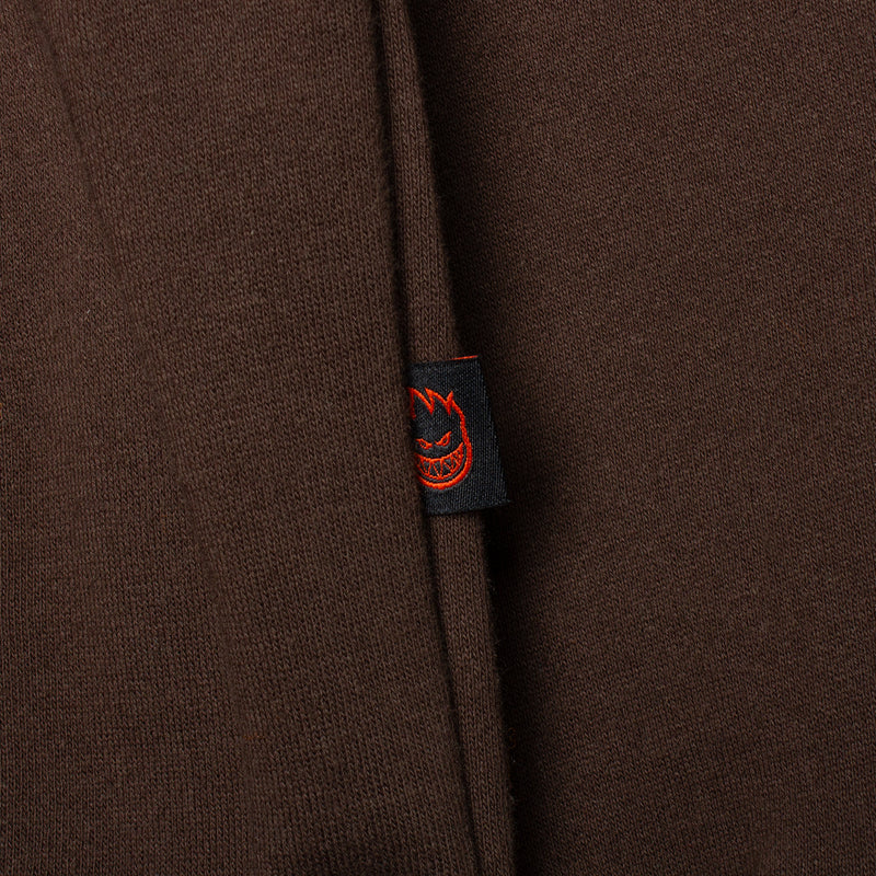 Spitfire Old E EMB Hoodie  Brown / Red