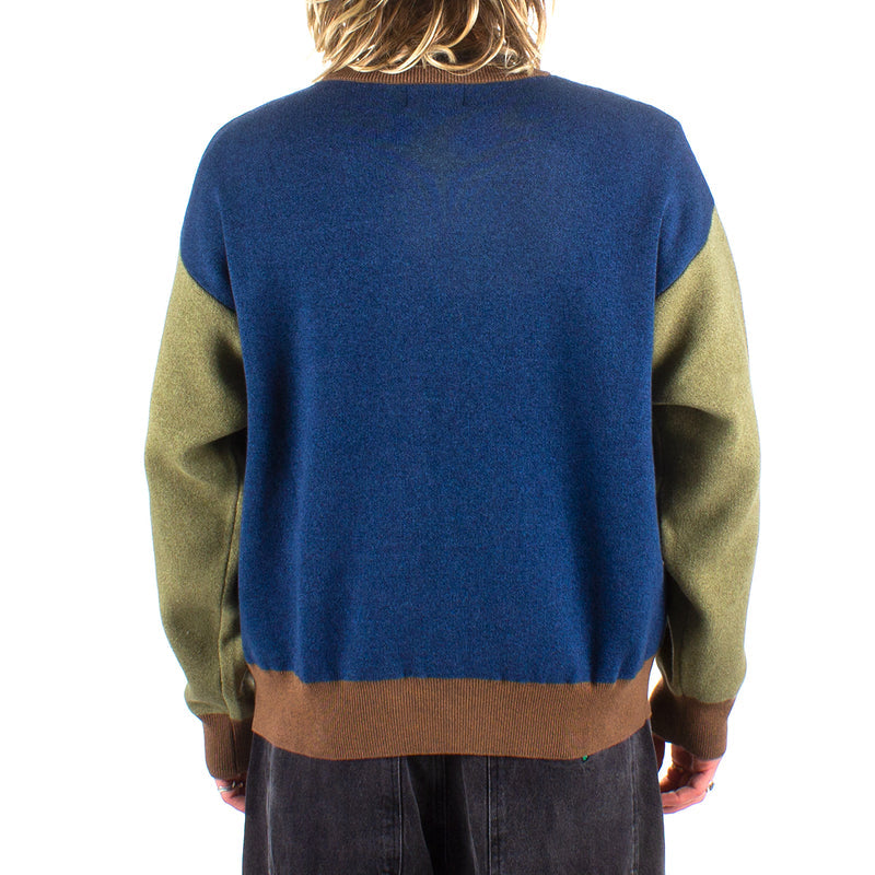 Bronze 56k Old E Sweater Navy / Green / Brown  Edit alt text