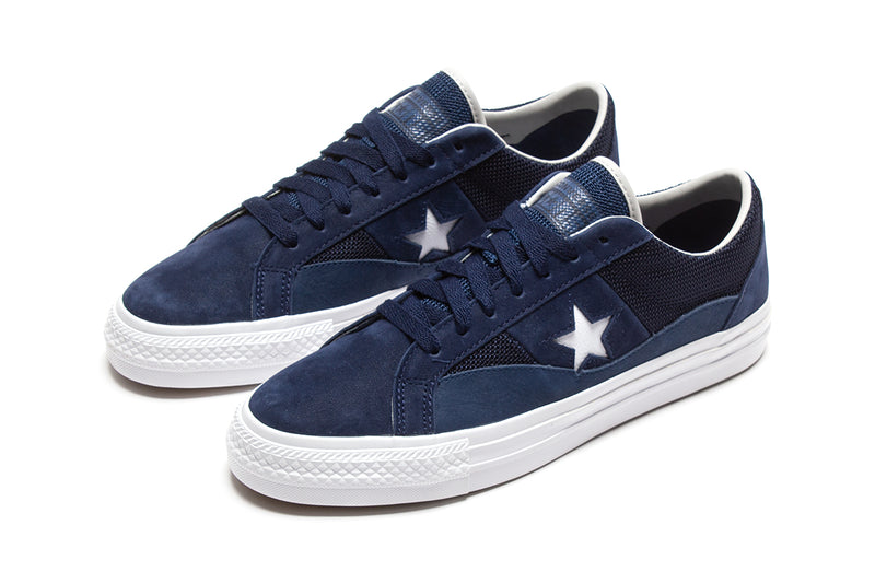 Converse One Star Pro Ox x Alltimers Style # A05337C Color : Midnight Navy / Gold