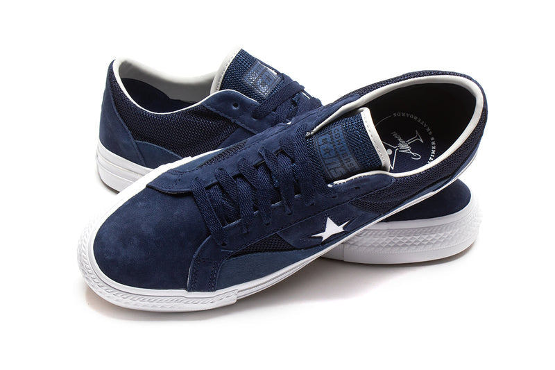 Converse One Star Pro Ox x Alltimers Style # A05337C Color : Midnight Navy / Gold