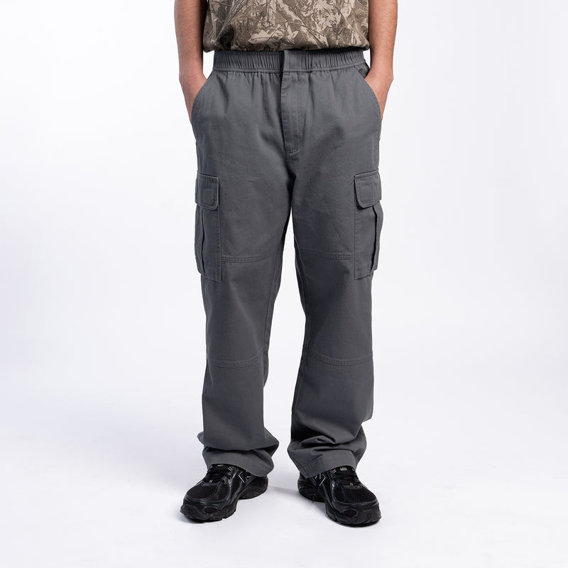 Men's open-hem cargo pants, castlerock gray with cargo pockets at hips and back