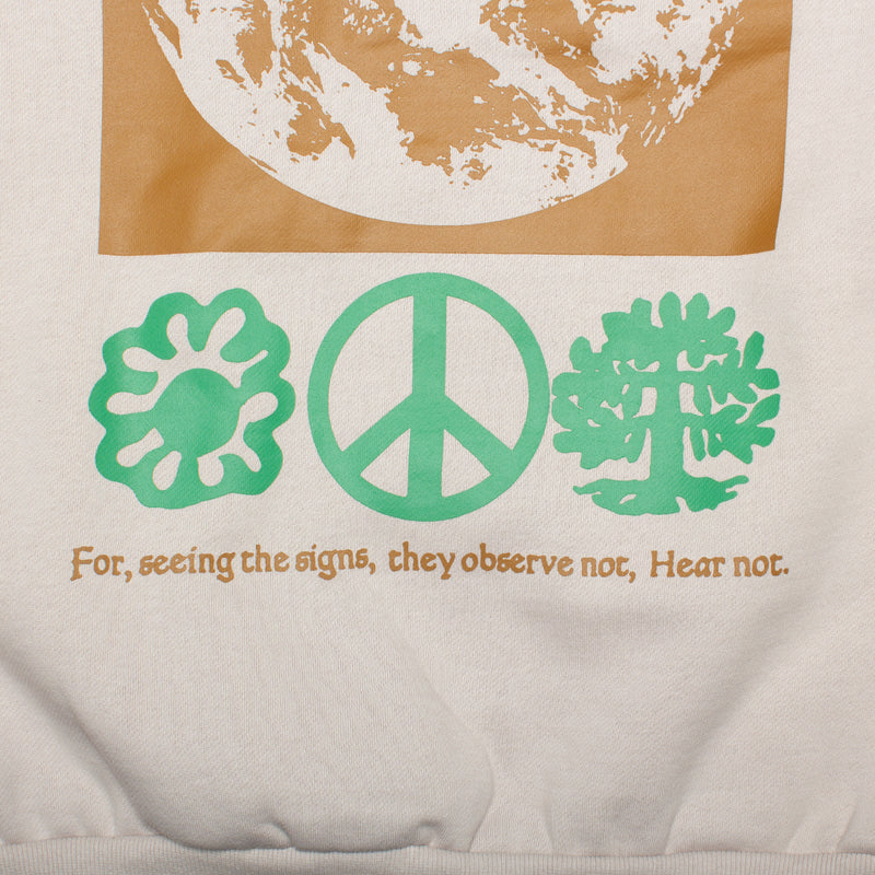 Butter Goods Peace On Earth Crewneck Sweatshirt Cement