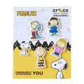 Peanuts Jibbitz 5-pack with Snoopy and kids character charms on card