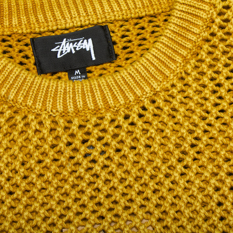 Stussy Pigment Dyed Loose Gauge Sweater : Gold