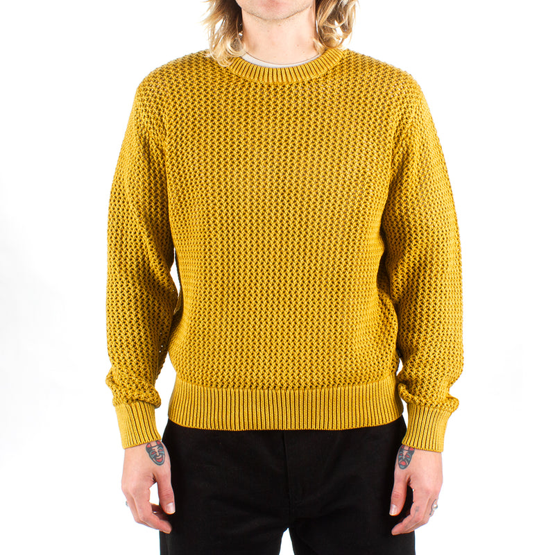 Stussy Pigment Dyed Loose Gauge Sweater : Gold