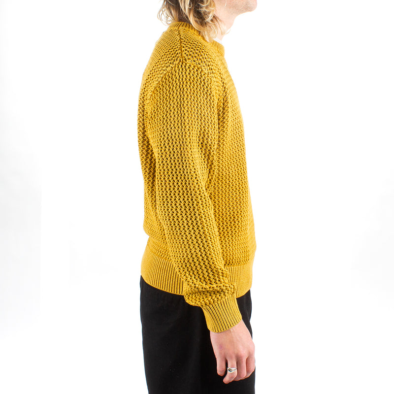 Stussy Pigment Dyed Loose Gauge Sweater : Gold
