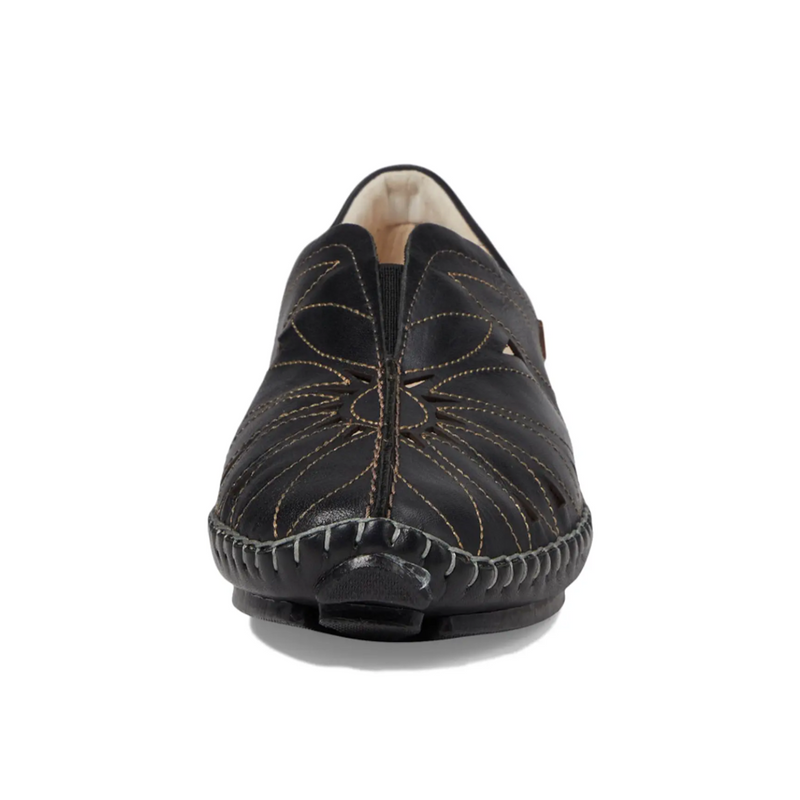 Pikolinos Jerez 578-7399 Slip On (Women) - Black Leather Dress-Casual - Flat - The Heel Shoe Fitters