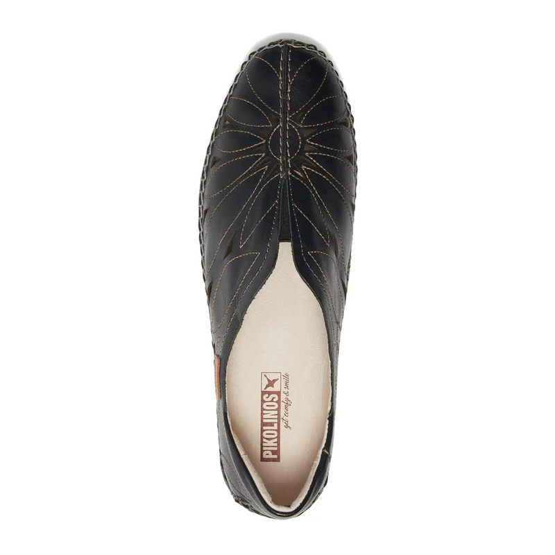 Pikolinos Jerez 578-7399 Slip On (Women) - Black Leather Dress-Casual - Flat - The Heel Shoe Fitters