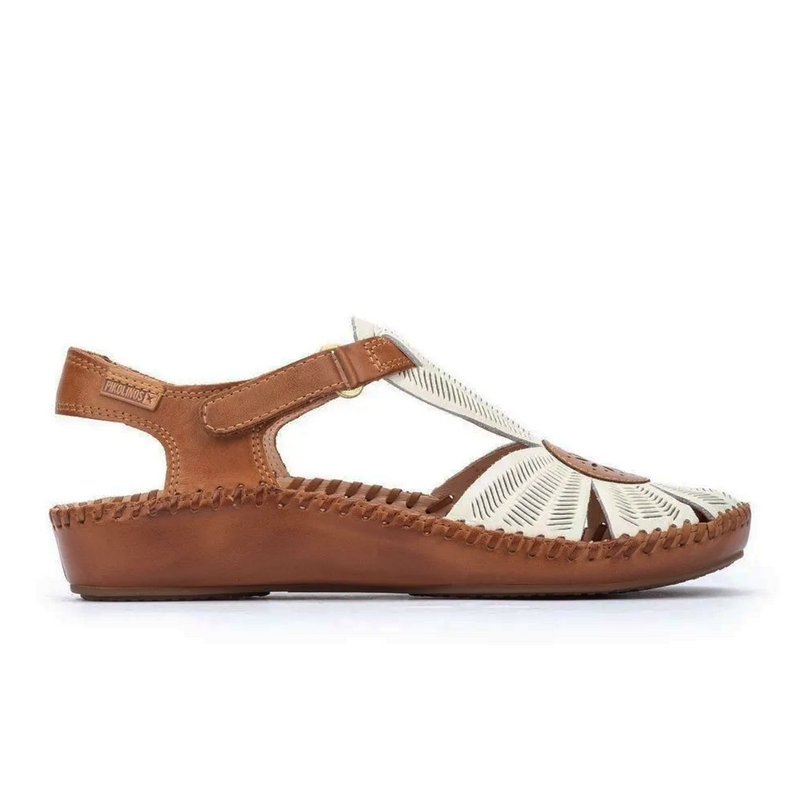 Pikolinos P. Vallarta 655-0575 Backstrap Sandal (Women) - Nata Leather Sandal - Heel/Wedge - The Heel Shoe Fitters
