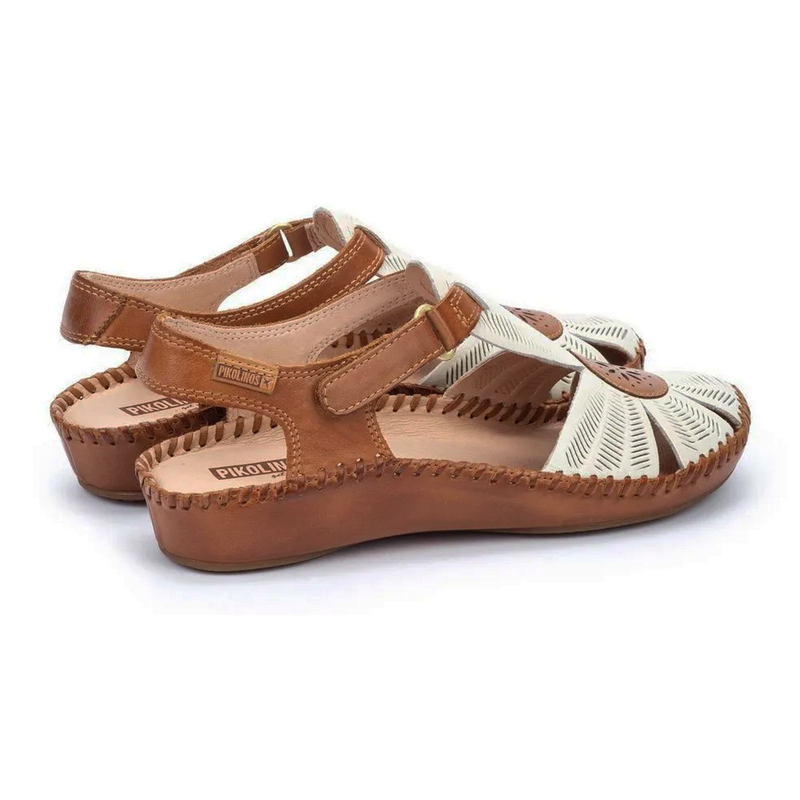 Pikolinos P. Vallarta 655-0575 Backstrap Sandal (Women) - Nata Leather Sandal - Heel/Wedge - The Heel Shoe Fitters