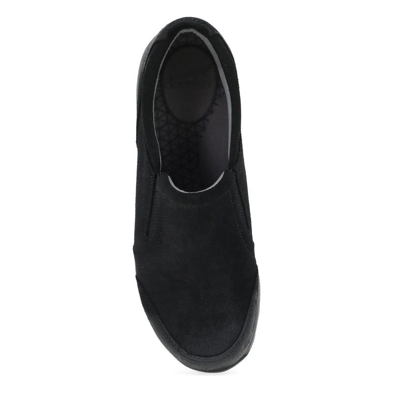Top image of Pippy Wide Black Waterproof Burnished Suede