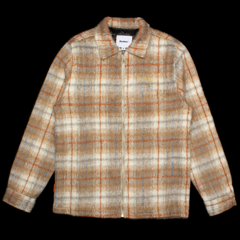 Butter Goods Plaid Flannel Zip Thru Shirt : Bark
