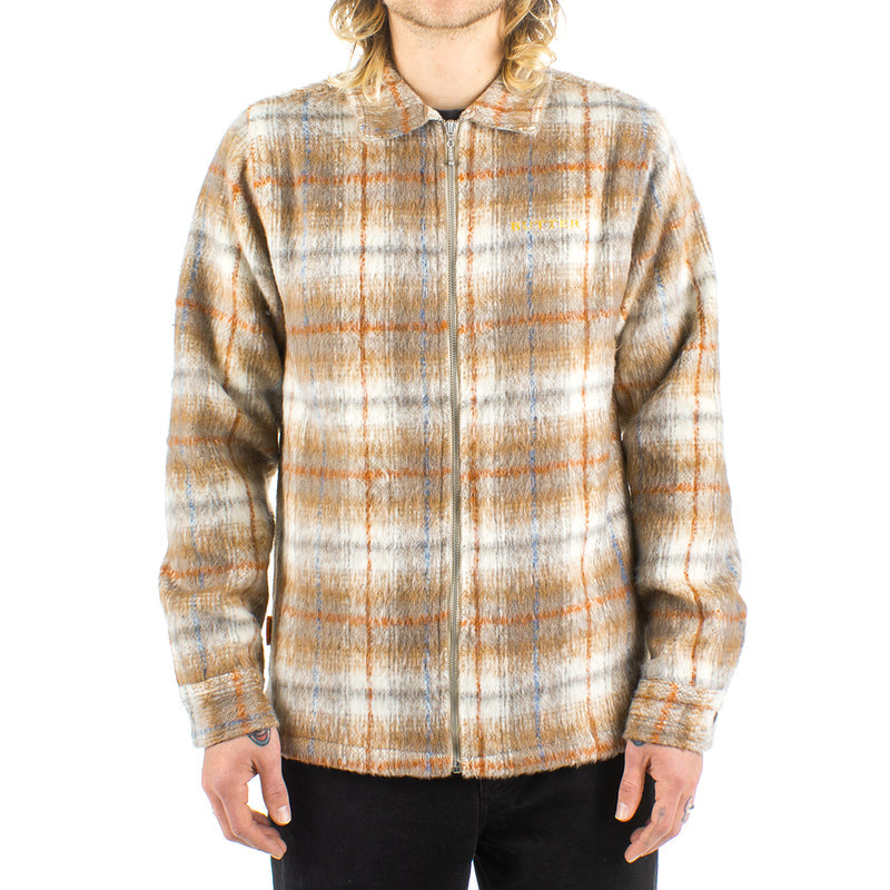 Butter Goods Plaid Flannel Zip Thru Shirt : Bark