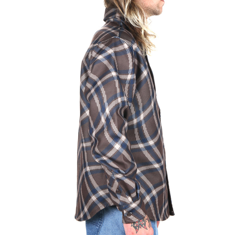 Dime | Plaid Fleece Shirt Espresso