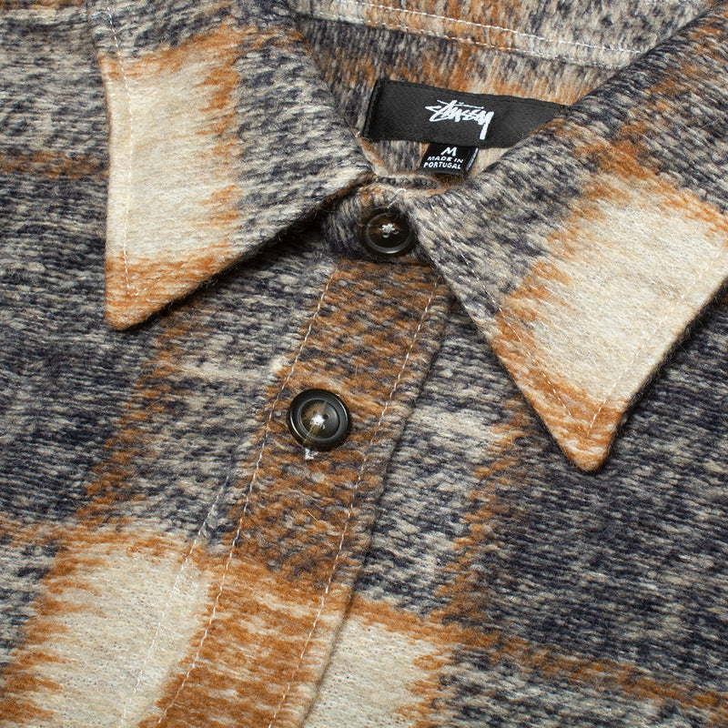 Stussy Plaid Knit Shirt : Navy