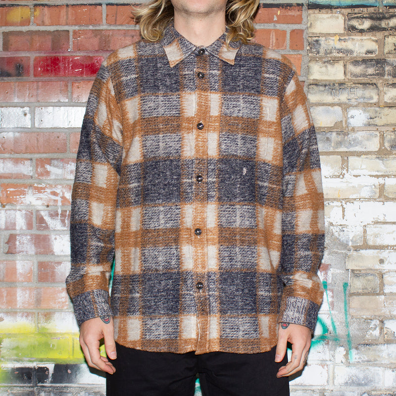 Stussy Plaid Knit Shirt : Navy