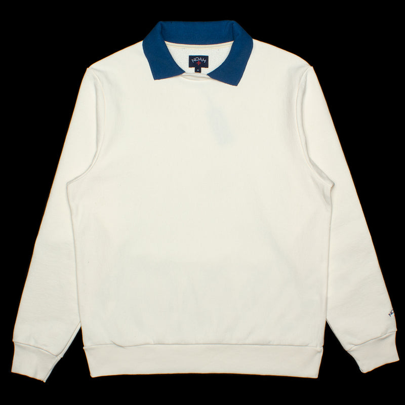 Noah Polo Collar Crewneck Color : Cream / Cornflower