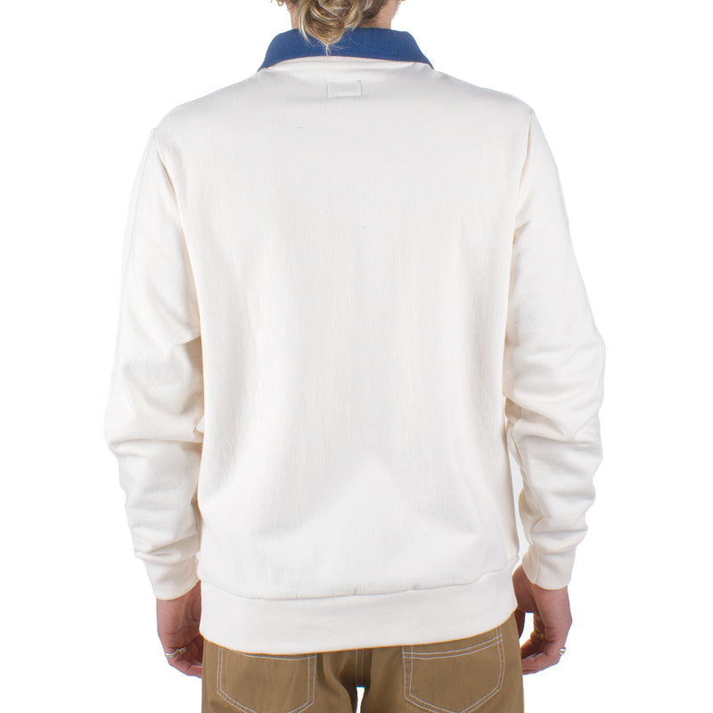 Noah Polo Collar Crewneck Color : Cream / Cornflower