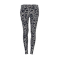 High-waist snake print leggings in dark gray and black, full-length