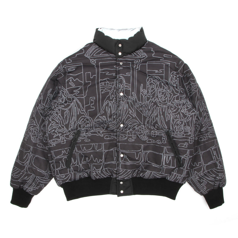 Fucking Awesome Reflective Reversible Varsity Puffer : Black / Reflective