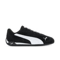 Women's black and white low-top lace-up sneakers with PUMA logo