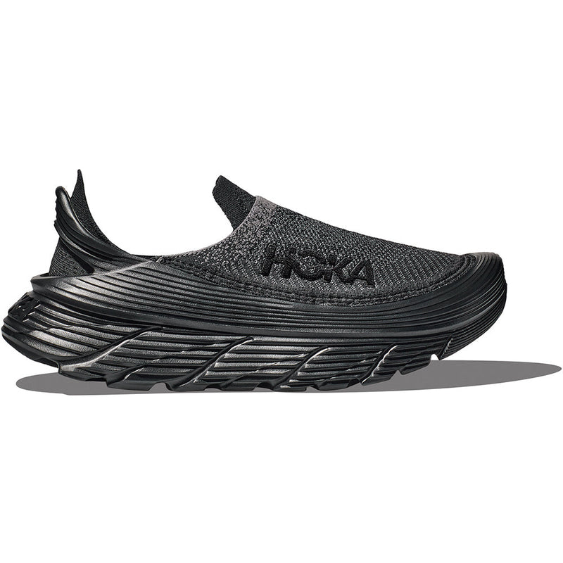 Unisex HOKA Restore TC Unisex in Black/ Black. Sku: 1134532BBLC