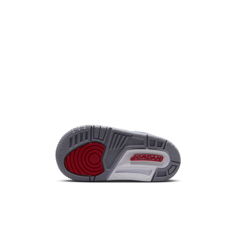 Toddler retro sneakers outsole with grippy traction and JORDAN text