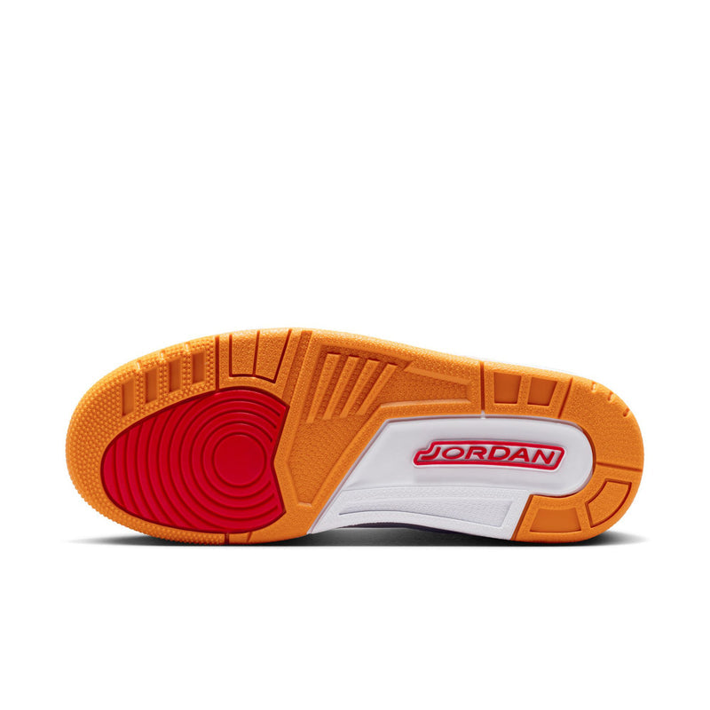 Air Jordan Retro 3 outsole: orange rubber tread with white and red Jordan logo