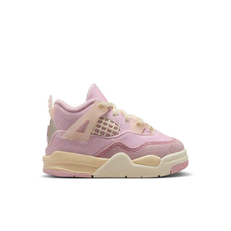 Toddler low-top sneakers in pastel pink with lace-up and mesh panel detail