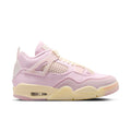 Women's retro 4 sneakers in light pink with cream laces and chunky sole
