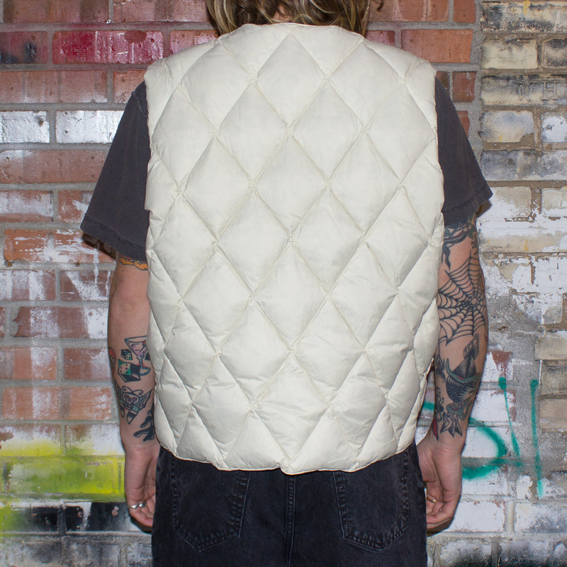 Stussy Reversible Quilted Vest  Cream
