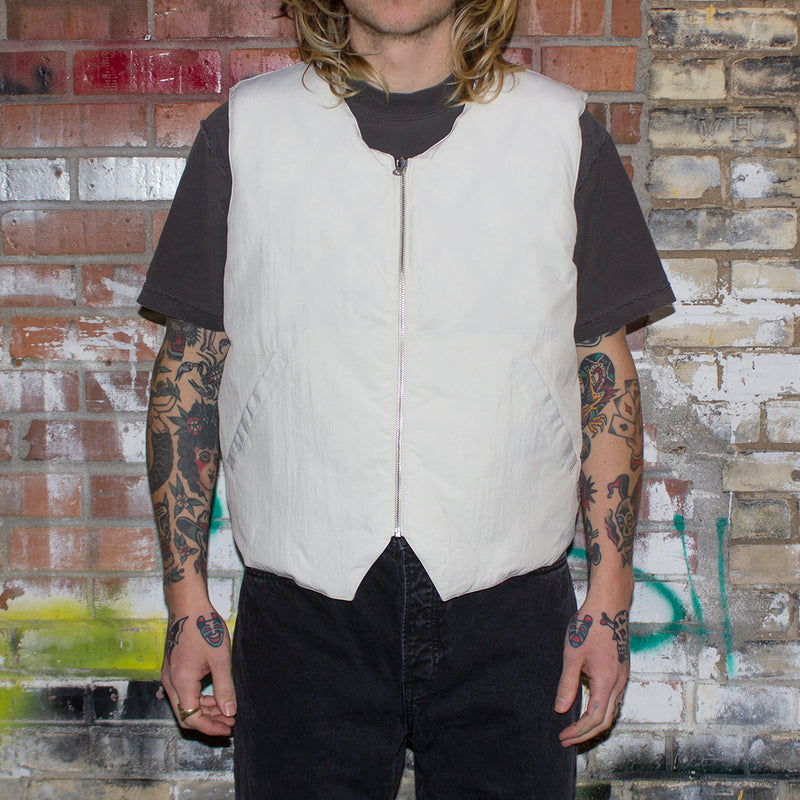 Stussy Reversible Quilted Vest  Cream