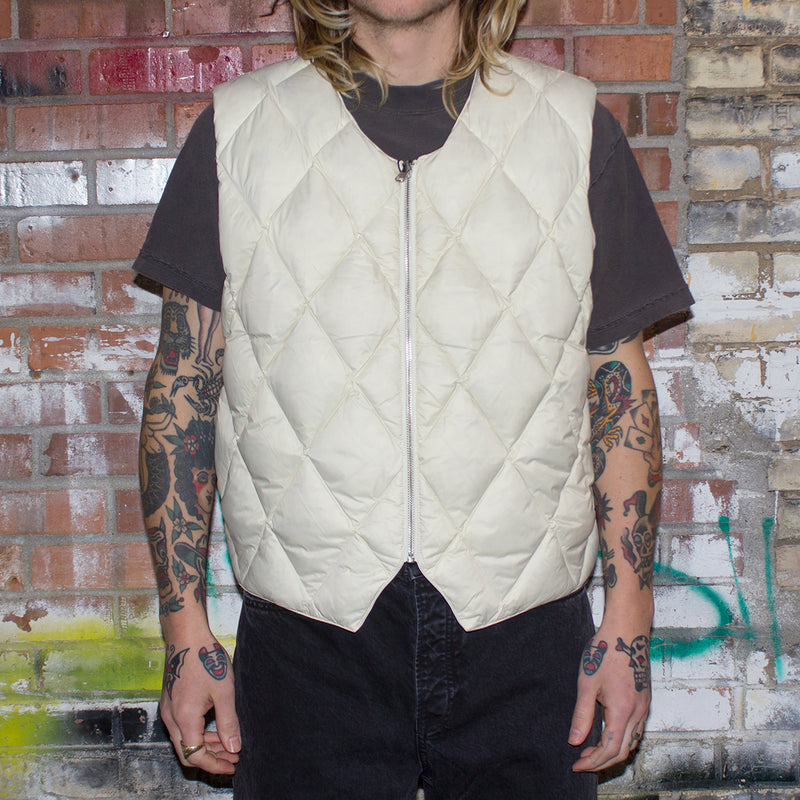 Stussy Reversible Quilted Vest  Cream