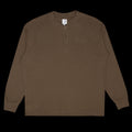 Polar Rib Henley L/S T-Shirt - Brown