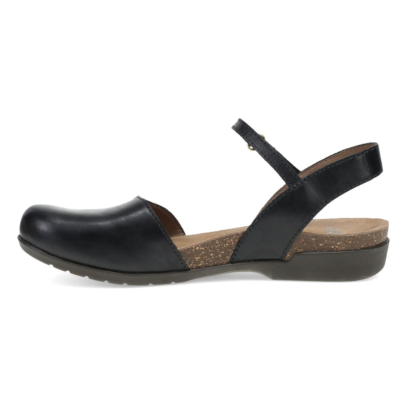 Side image of Rowan Wide Black Waxy Burnished