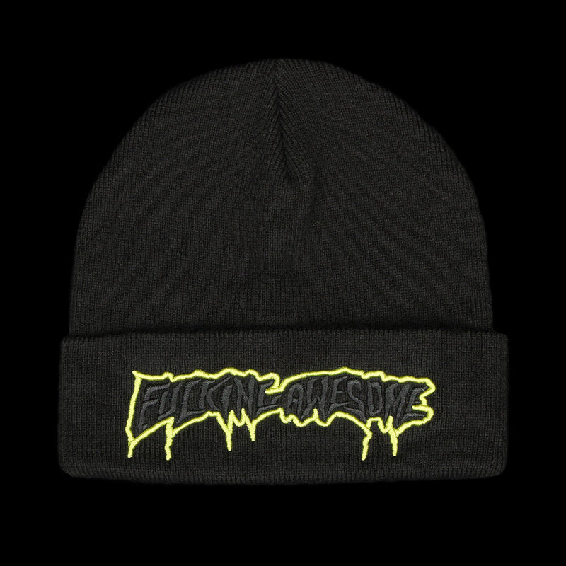 Fucking Awesome Running Logo Cuff Beanie Black